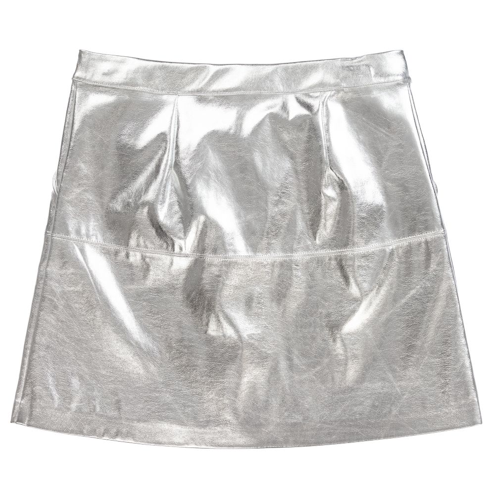 MSGM-Teen Silver Faux Leather Skirt | Childrensalon Outlet