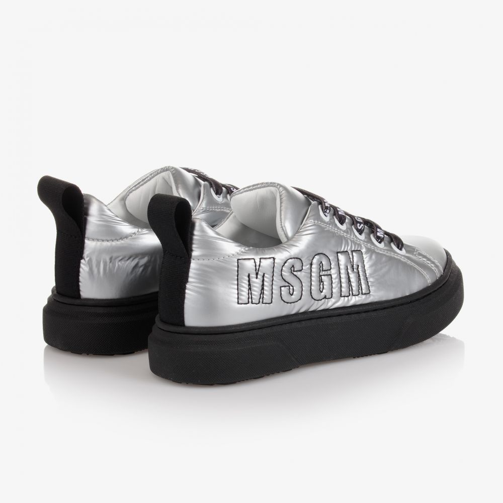 MSGM-Teen Silver Logo Trainers | Childrensalon Outlet
