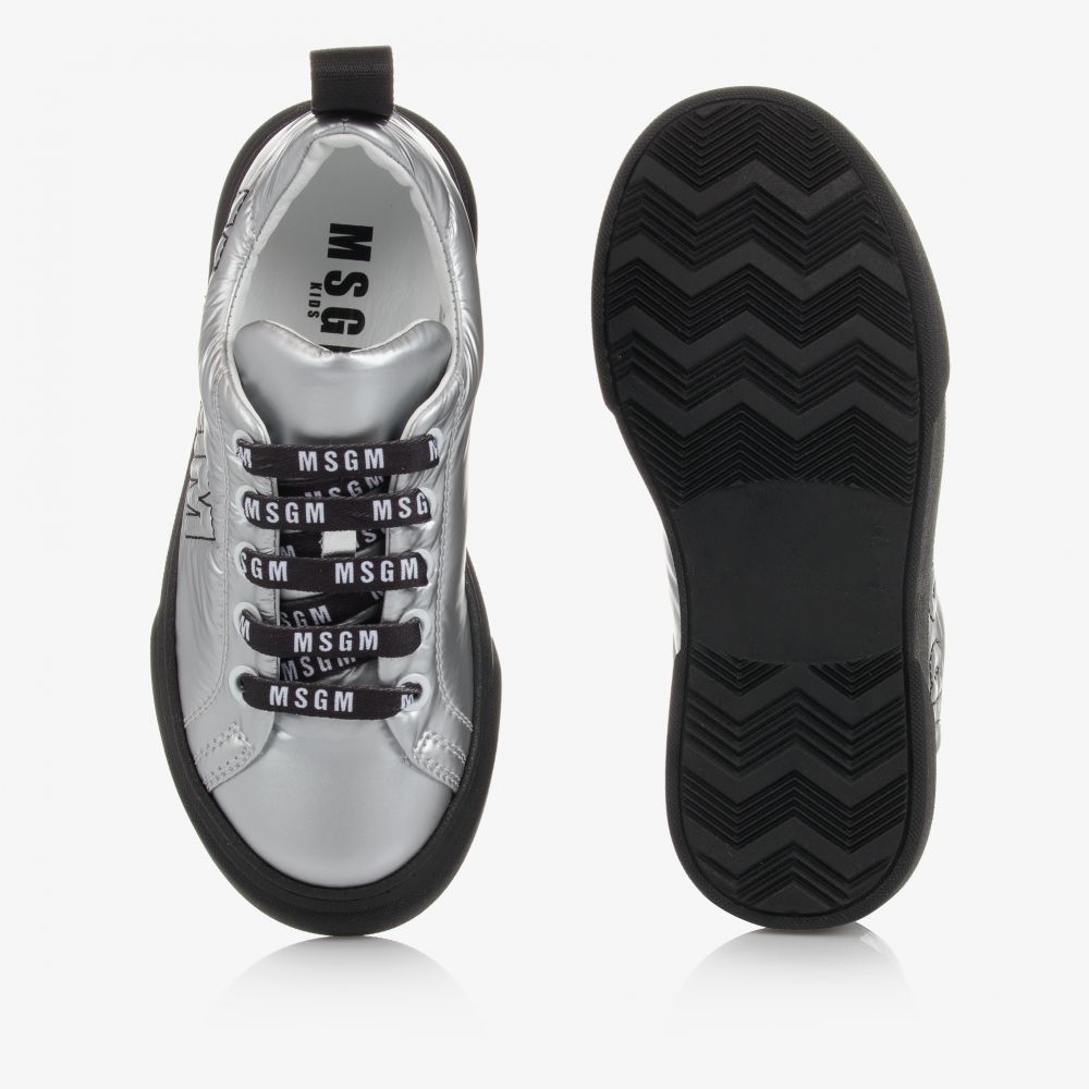 MSGM-Teen Silver Logo Trainers | Childrensalon Outlet