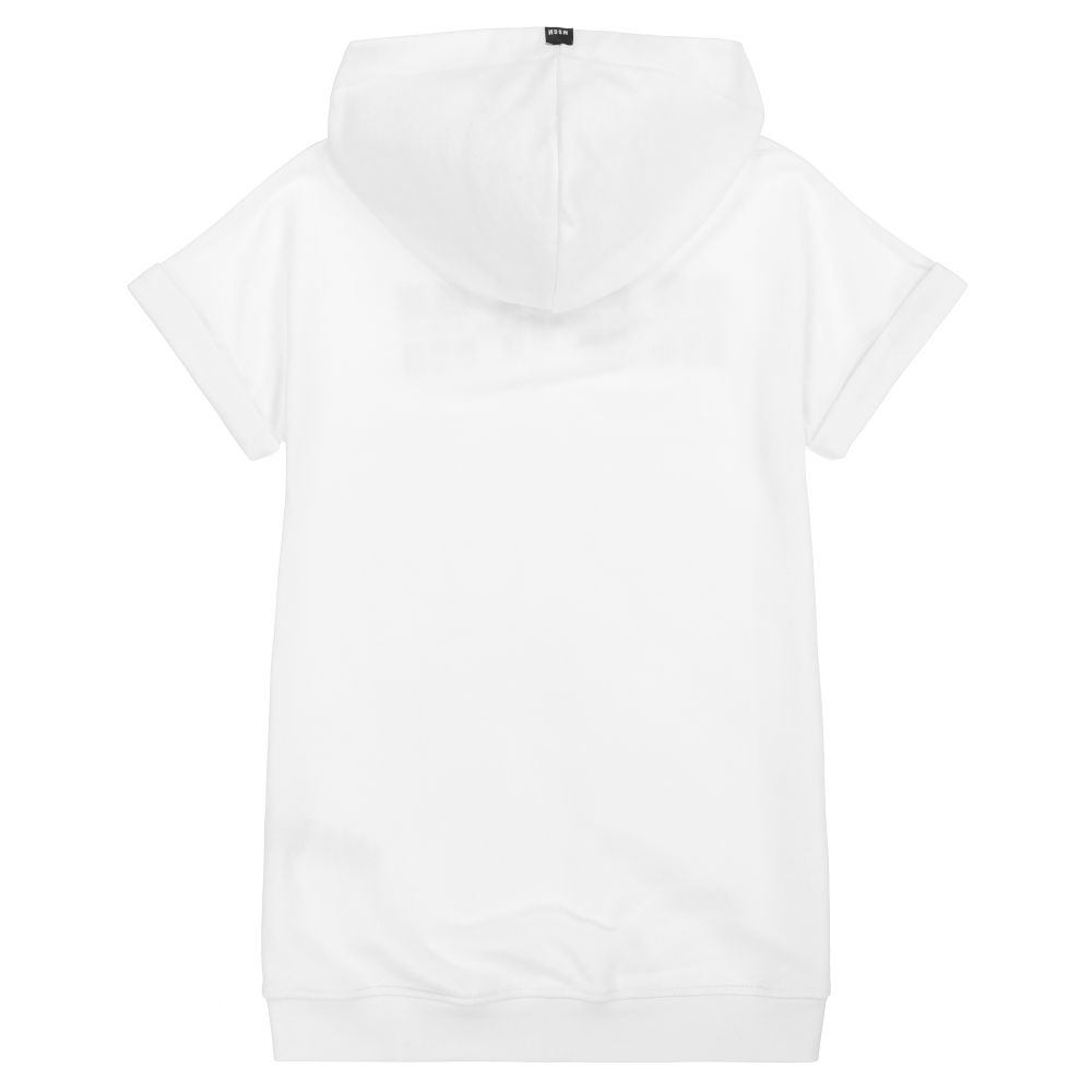 MSGM-فستان هودي قطن لون أبيض وأسود | Childrensalon Outlet