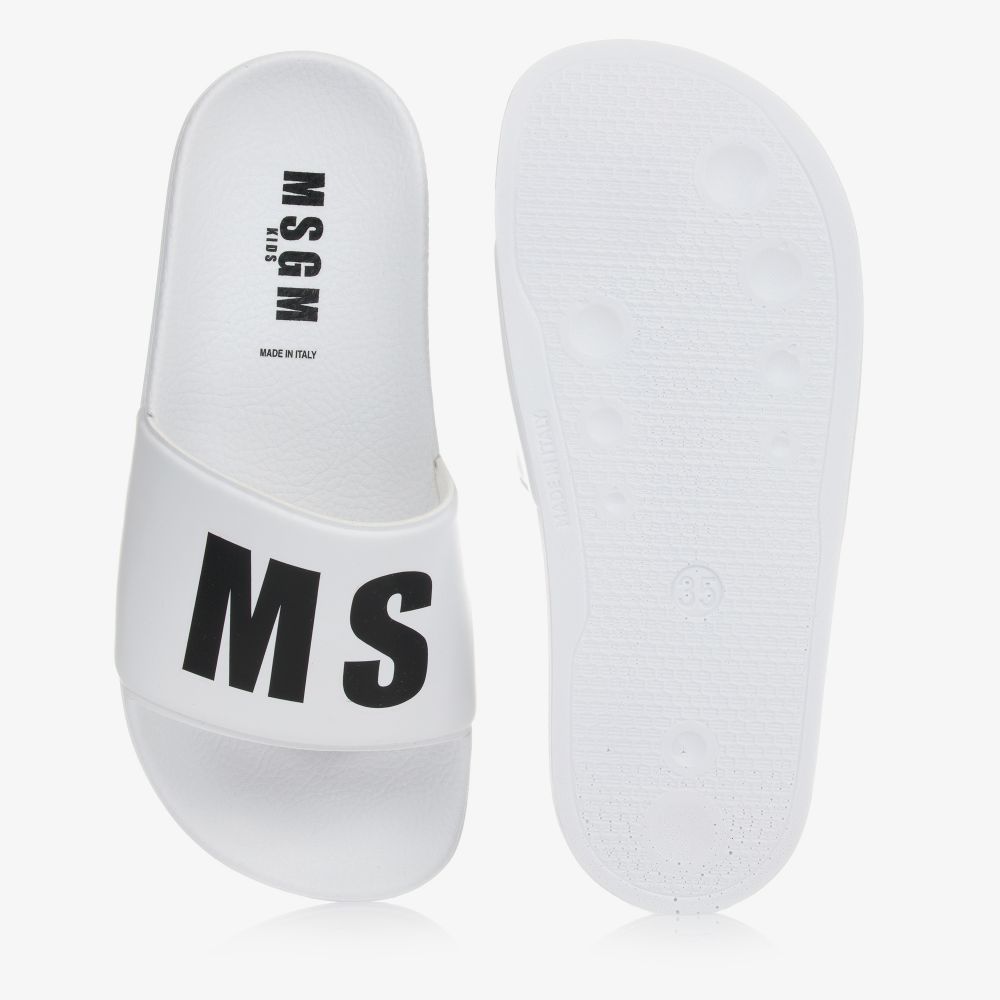 MSGM-Белые шлепанцы для подростков | Childrensalon Outlet