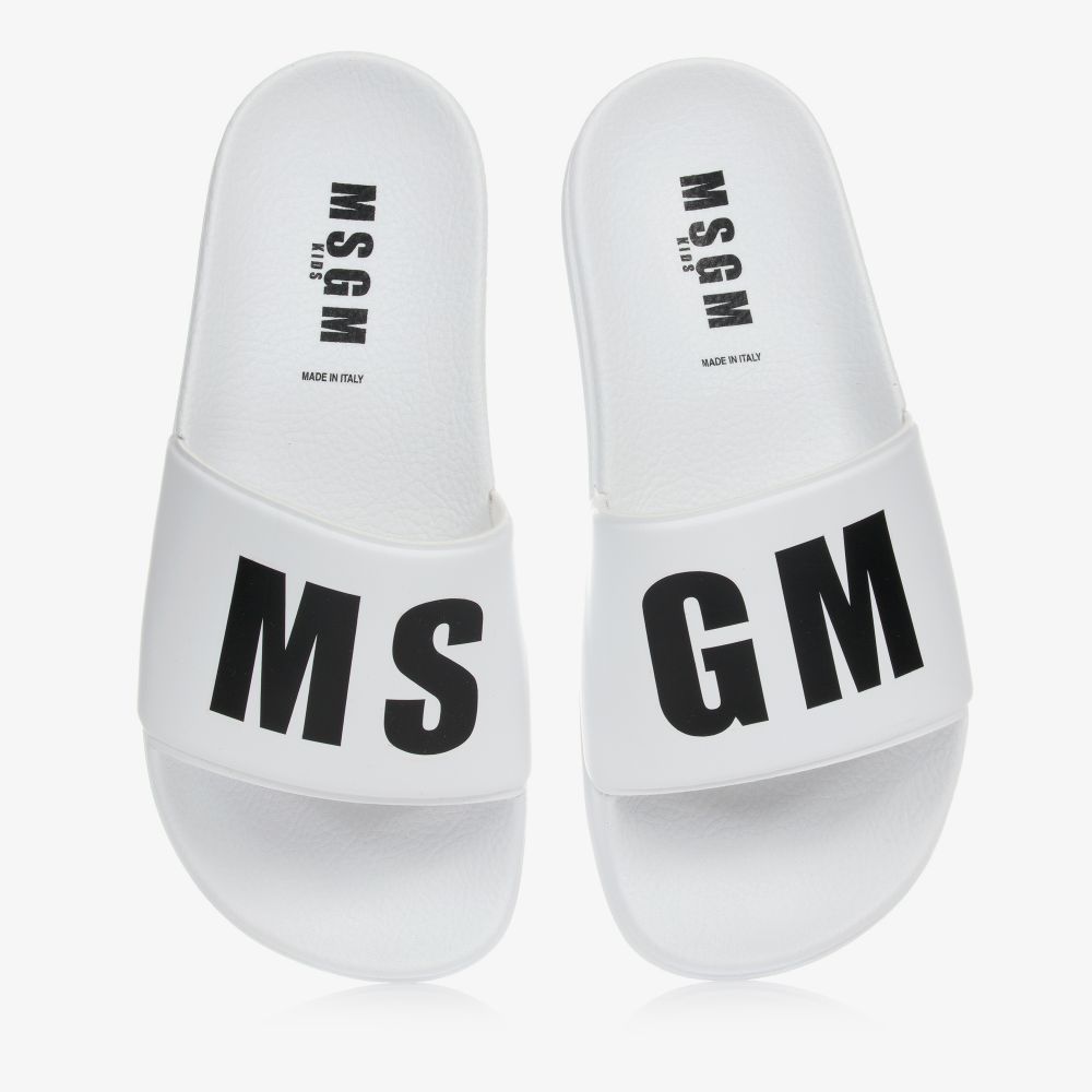 MSGM-Белые шлепанцы для подростков | Childrensalon Outlet