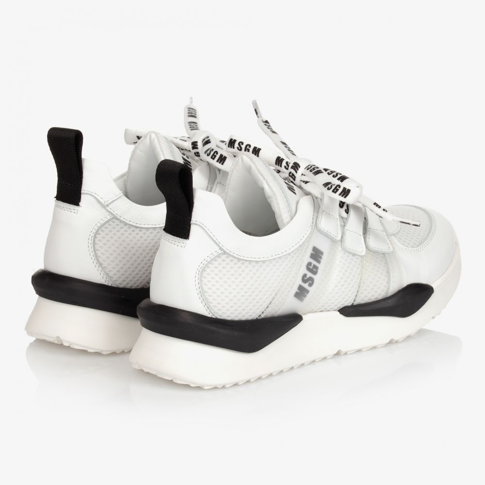 MSGM-Teen White Logo Trainers | Childrensalon Outlet