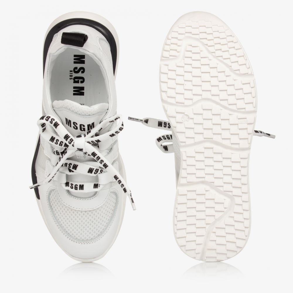 MSGM-Teen White Logo Trainers | Childrensalon Outlet