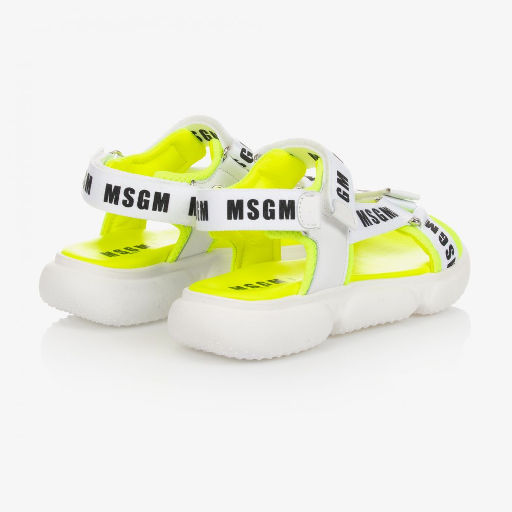 MSGM-Teen White & Yellow Sandals | Childrensalon Outlet