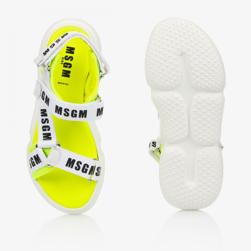 MSGM-Teen White & Yellow Sandals | Childrensalon Outlet