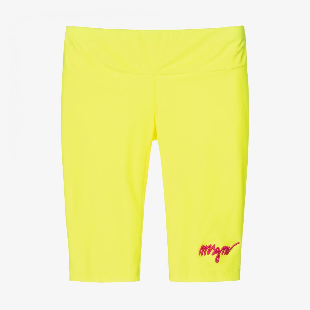 MSGM - Teen Yellow Cycling Shorts | Childrensalon