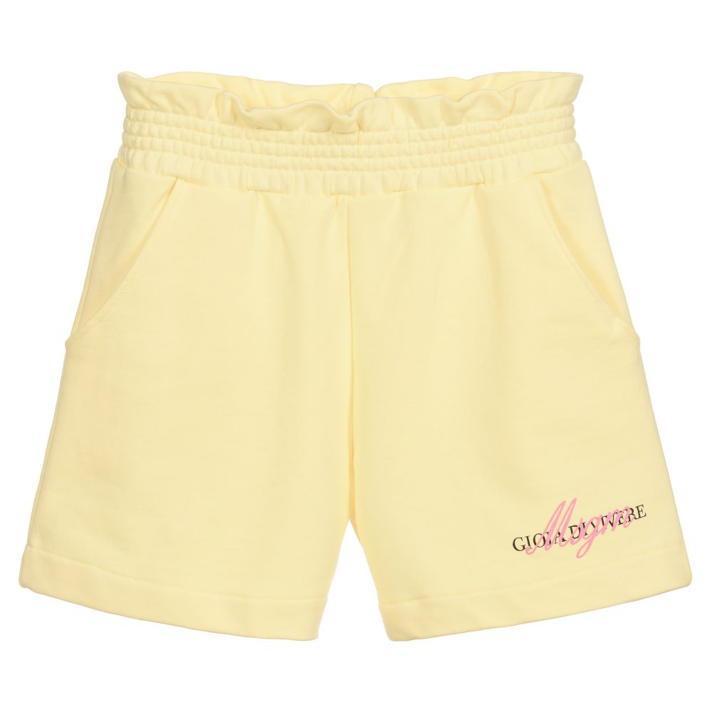 MSGM - Short jaune en jersey à logo Ado | Childrensalon