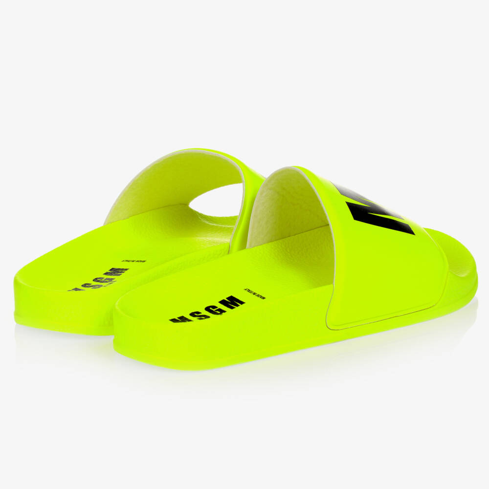 MSGM-Teen Yellow Logo Sliders | Childrensalon Outlet