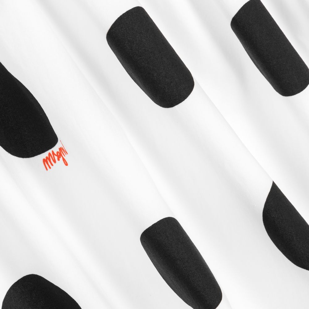 MSGM-White & Black Cotton Dress | Childrensalon Outlet