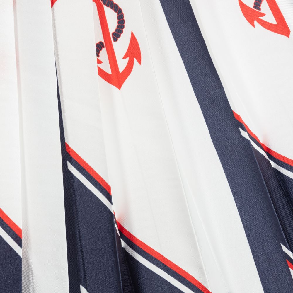 MSGM-White & Blue Pleated Skirt | Childrensalon Outlet