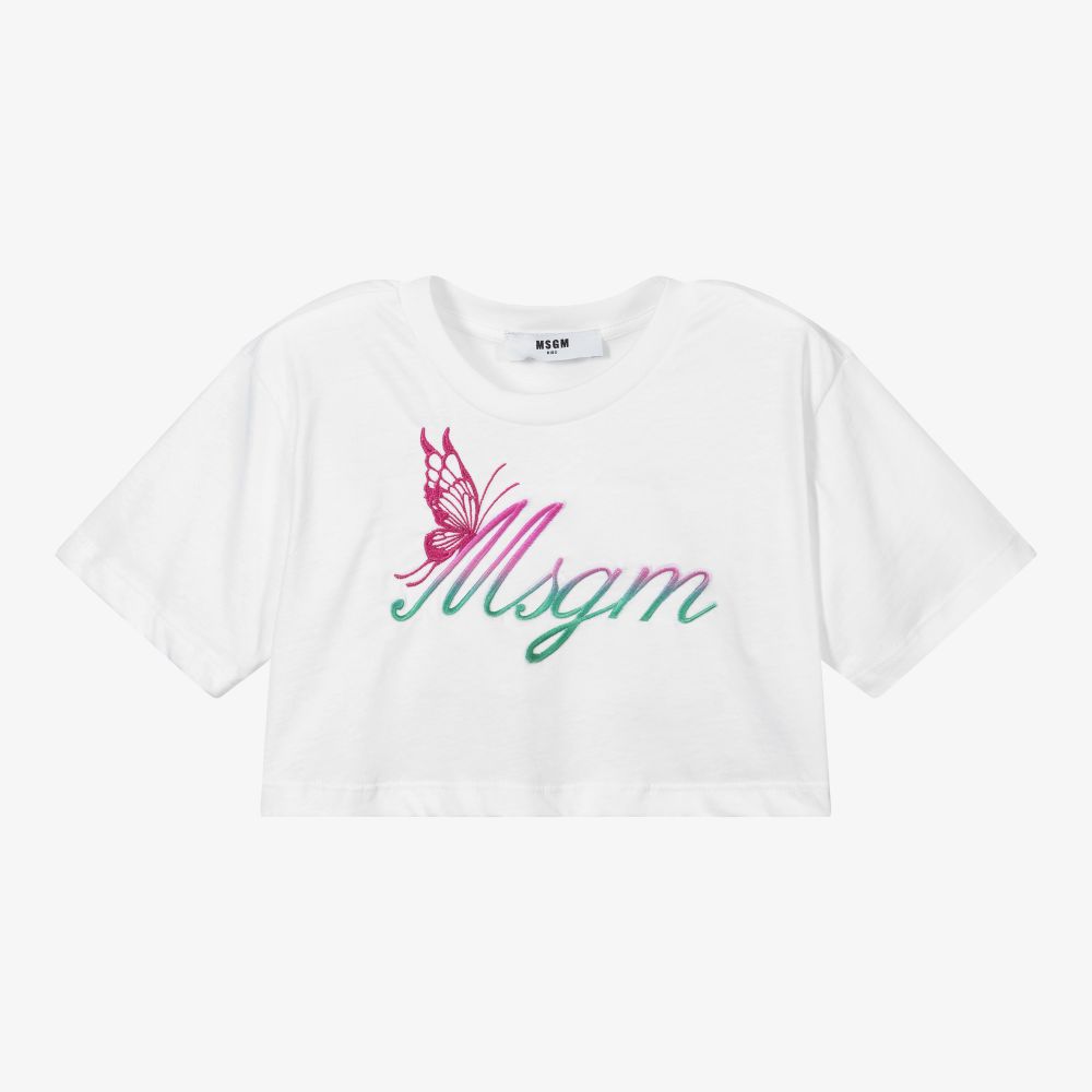 MSGM - Weißes kurzes T-Shirt | Childrensalon