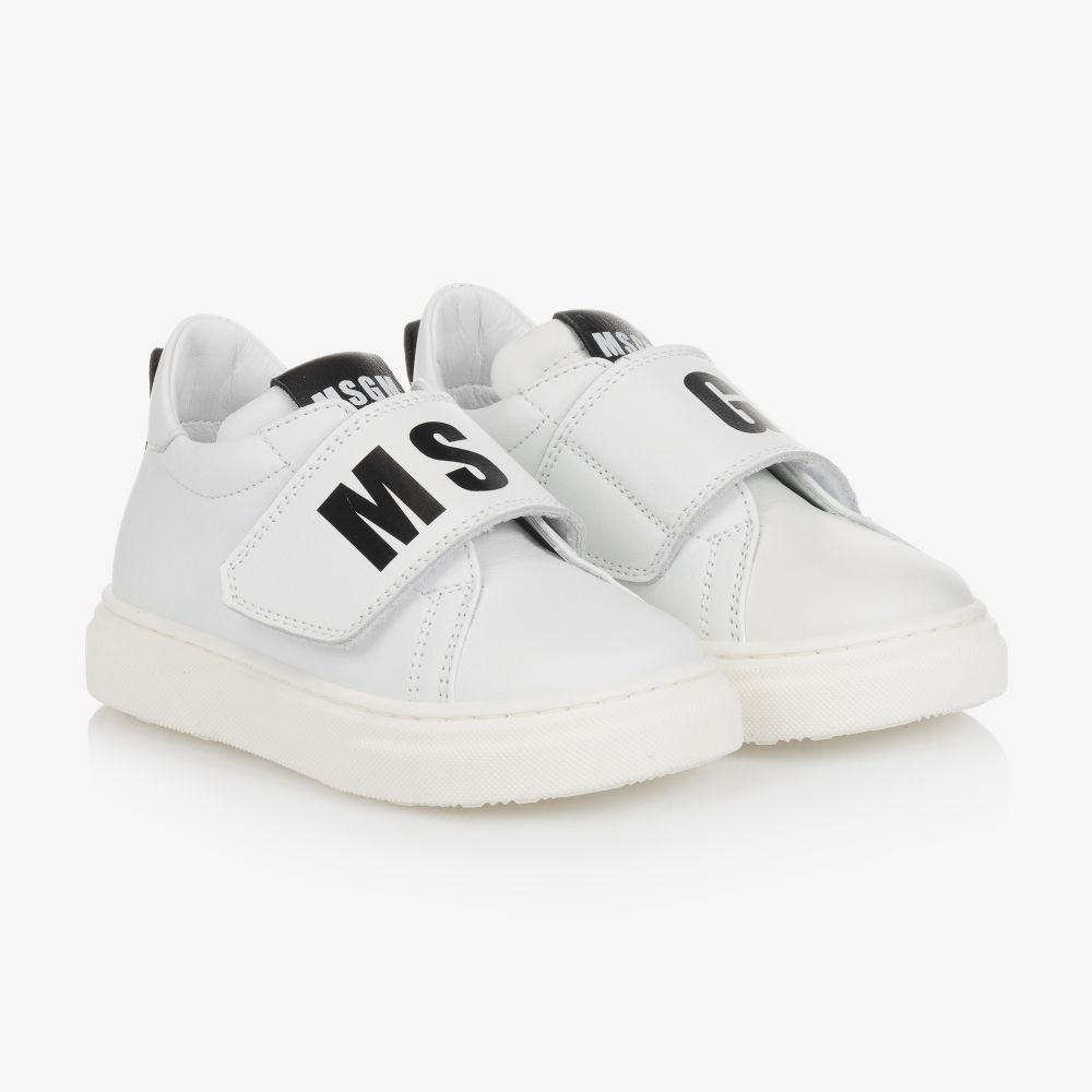 MSGM - Baskets blanches en cuir | Childrensalon