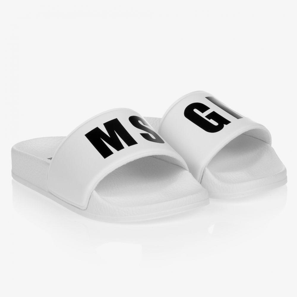 MSGM-شبشب سلايدرز بي في سي لون أبيض | Childrensalon Outlet