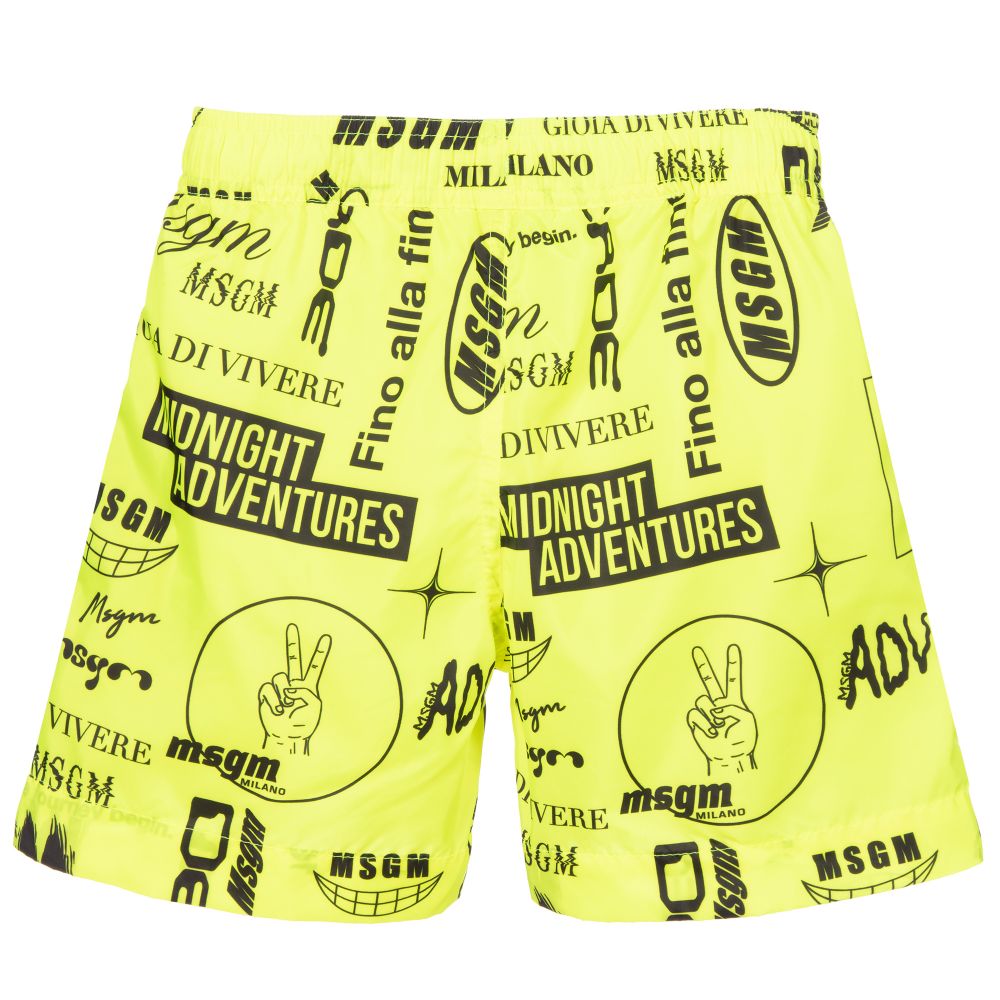 MSGM-Желто-черные плавки-шорты | Childrensalon Outlet
