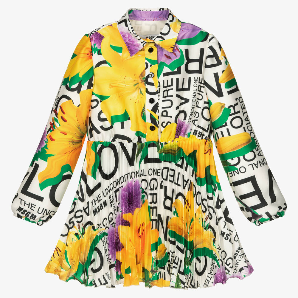 MSGM - Желтое платье с цветами | Childrensalon