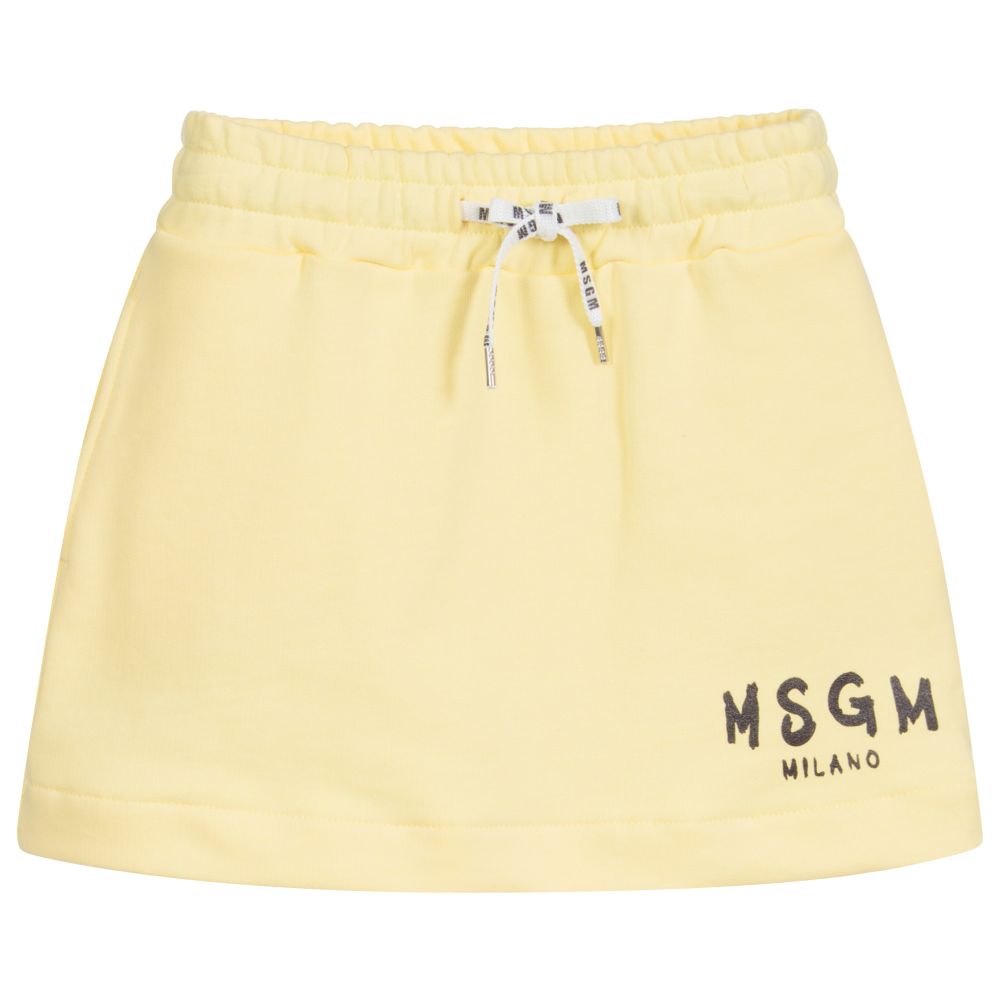 MSGM - Yellow Jersey Logo Skirt | Childrensalon