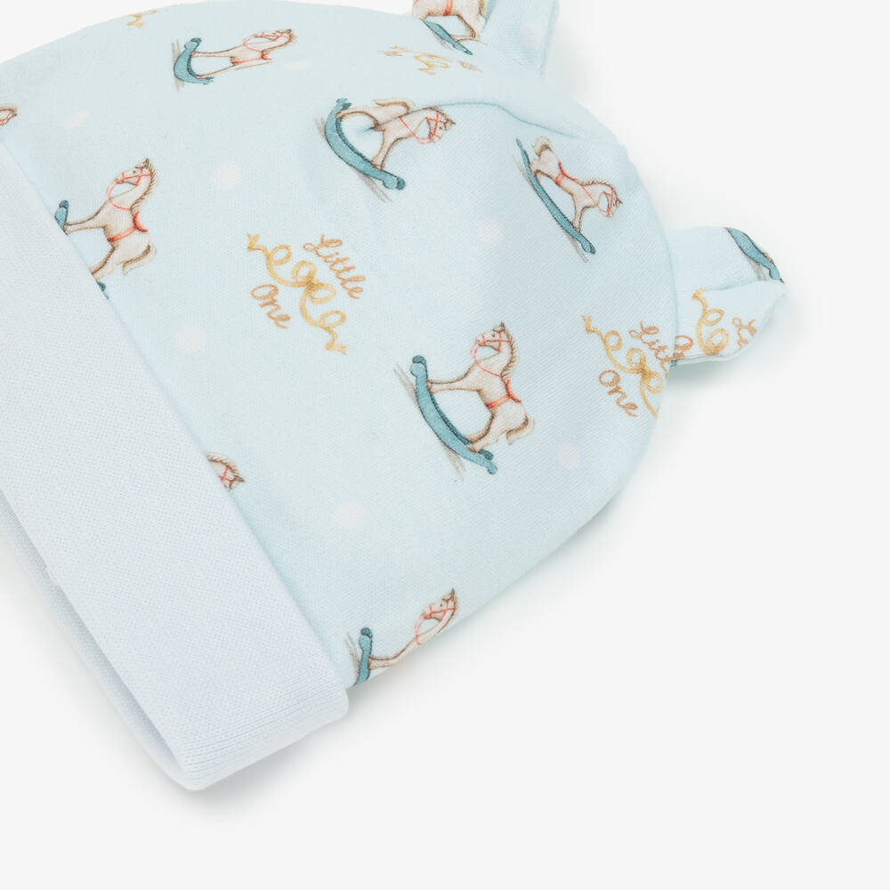 My Little Pie-Baby Boys Blue Supima Cotton Rocking Horse Hat | Childrensalon Outlet