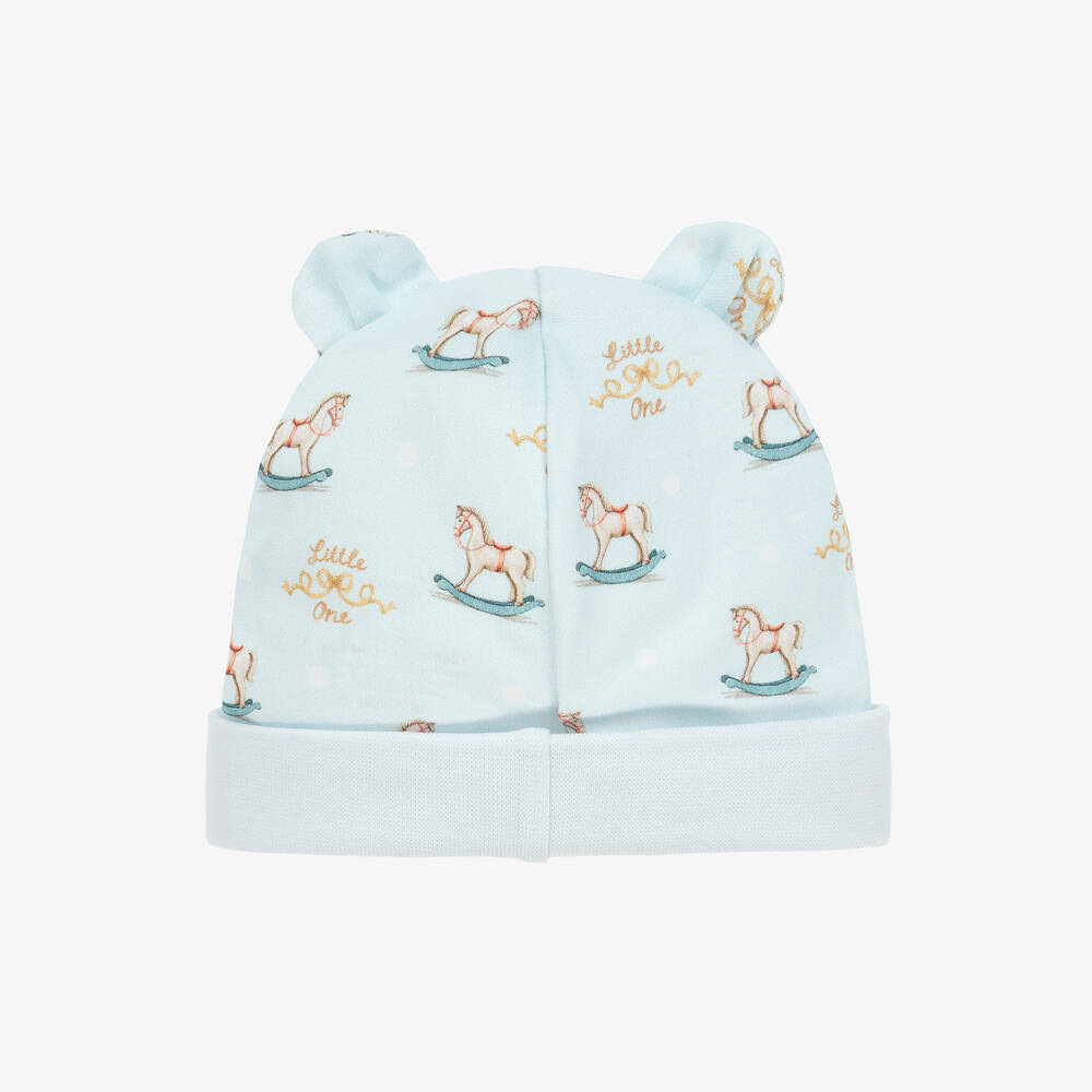 My Little Pie-Baby Boys Blue Supima Cotton Rocking Horse Hat | Childrensalon Outlet