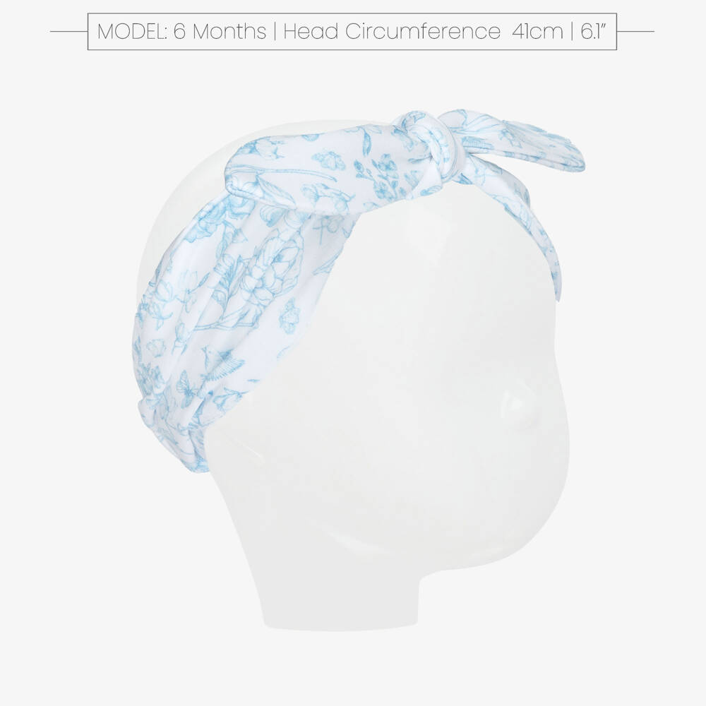 My Little Pie-Baby Girls Blue & White Supima Cotton Chloe Headband | Childrensalon Outlet