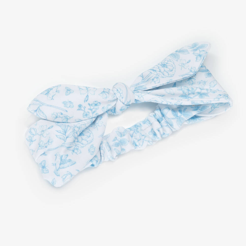 My Little Pie-Baby Girls Blue & White Supima Cotton Chloe Headband | Childrensalon Outlet