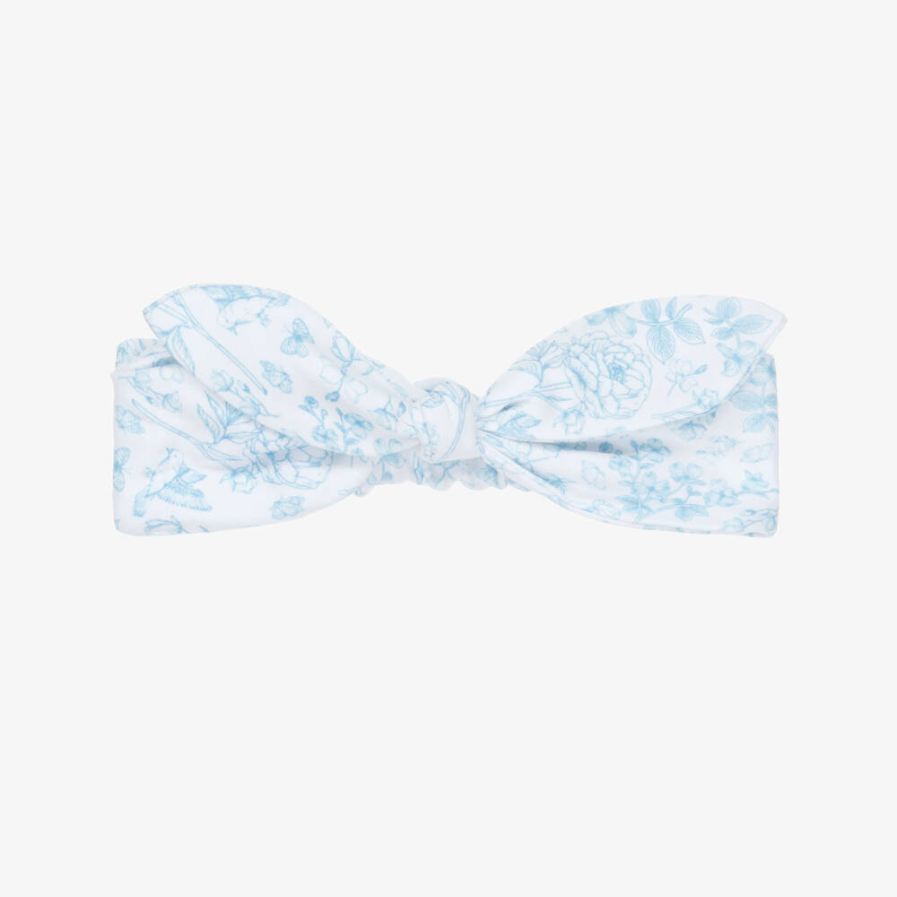 My Little Pie-Baby Girls Blue & White Supima Cotton Chloe Headband | Childrensalon Outlet
