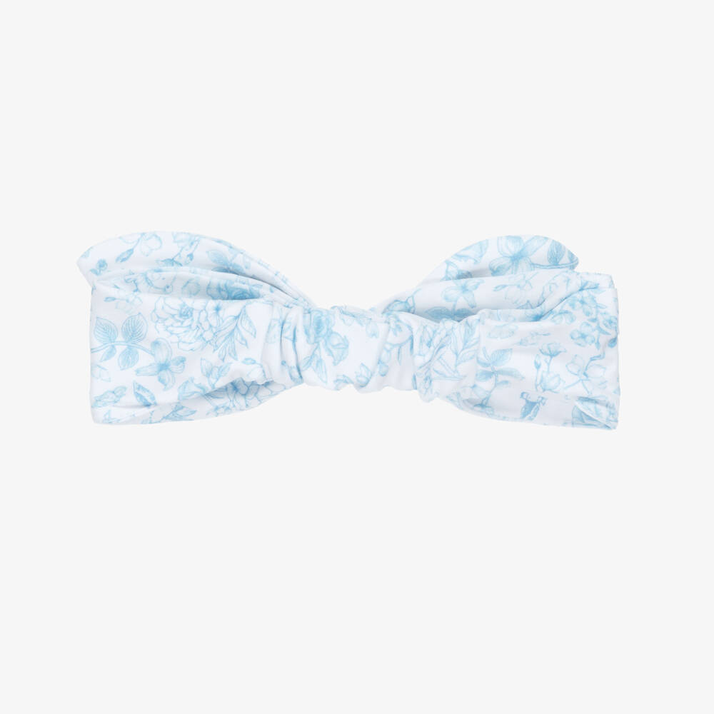 My Little Pie-Baby Girls Blue & White Supima Cotton Chloe Headband | Childrensalon Outlet