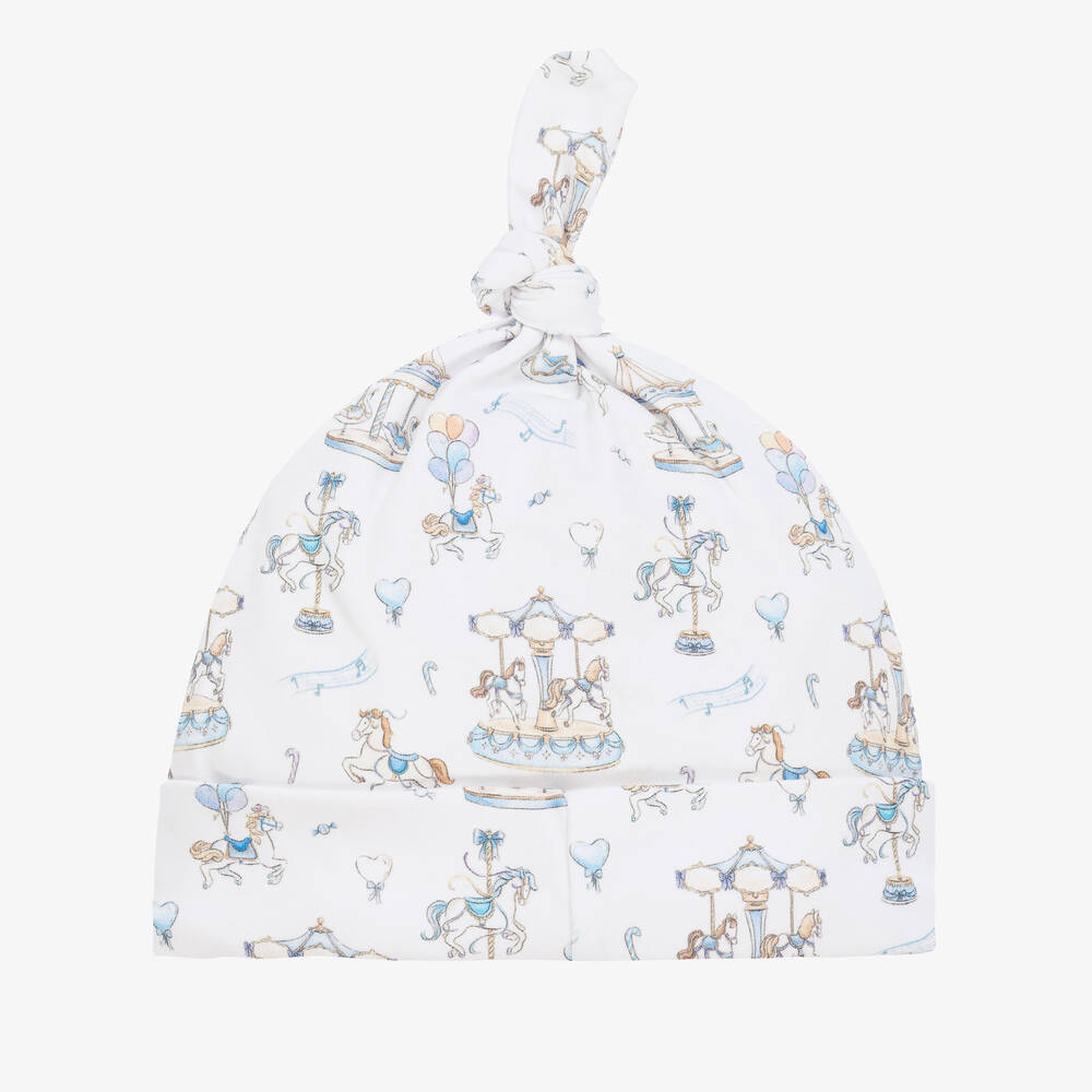 My Little Pie-قبعة قطن سوبيما عضوي لون أبيض للمولودات | Childrensalon Outlet