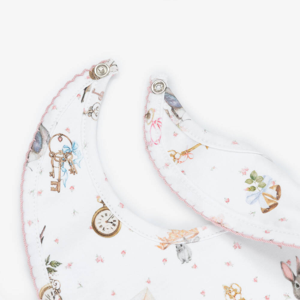 My Little Pie-Baby Girls White Supima Cotton Sofia Bib | Childrensalon Outlet