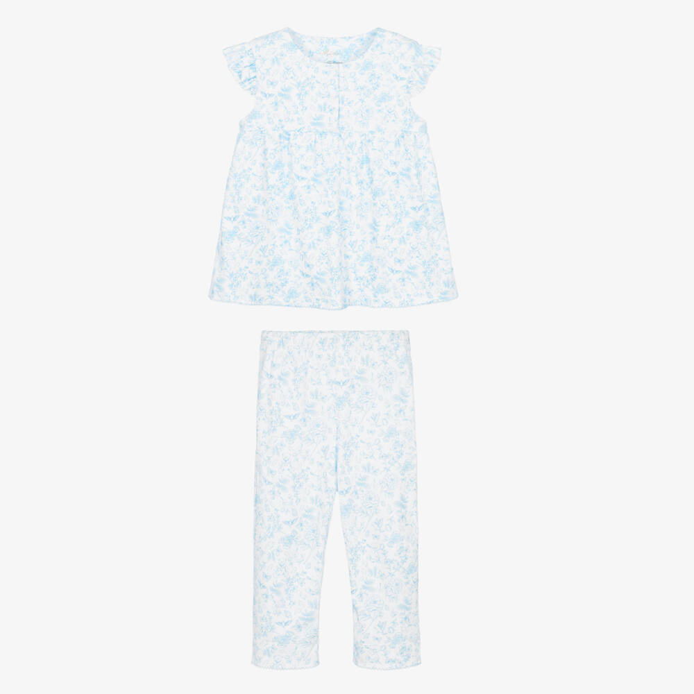 My Little Pie-Blue And White Flower Print Pjyamas | Childrensalon Outlet