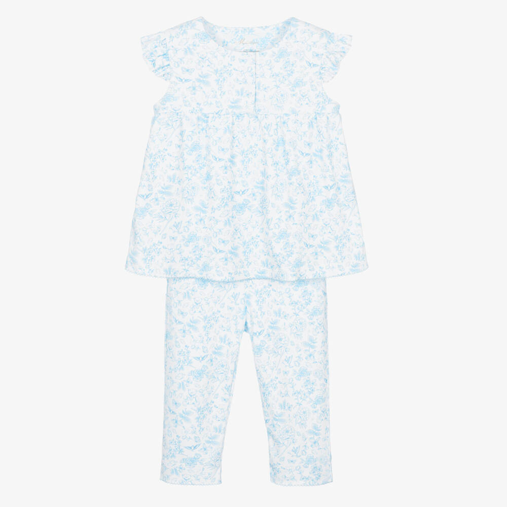 My Little Pie-Blue And White Flower Print Pjyamas | Childrensalon Outlet