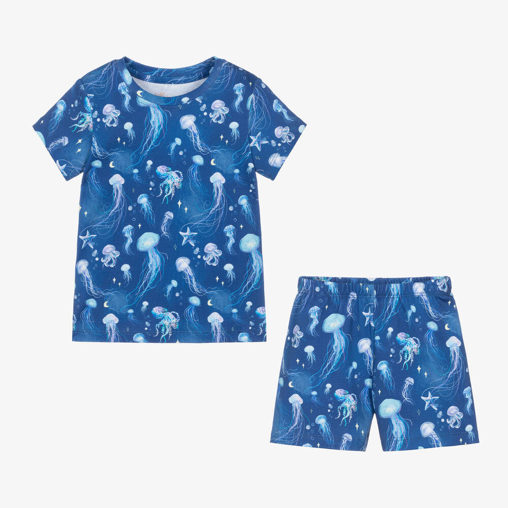 My Little Pie-Blue Supima Cotton Jellyfish Print Pyjamas | Childrensalon Outlet