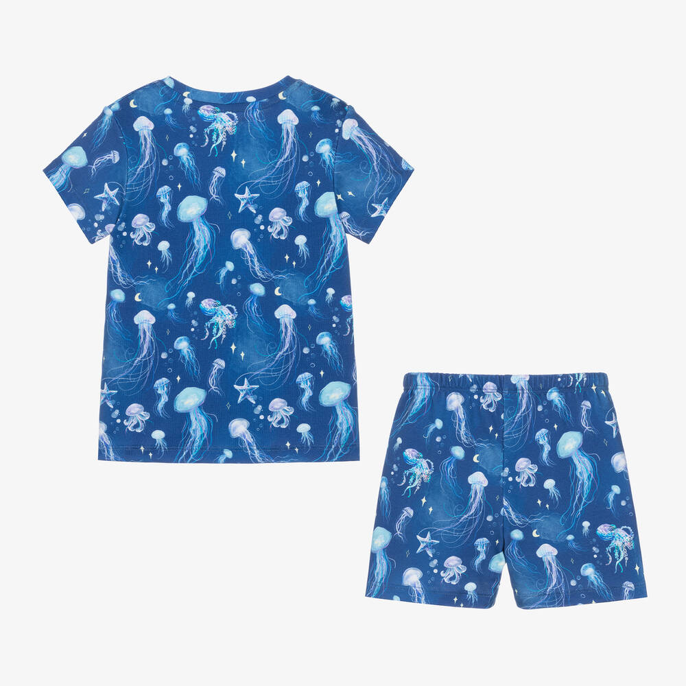 My Little Pie-Blue Supima Cotton Jellyfish Print Pyjamas | Childrensalon Outlet