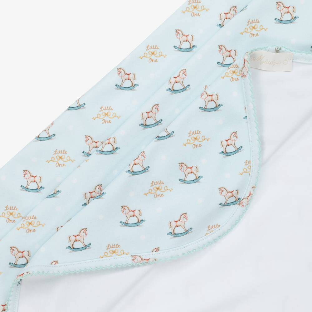 My Little Pie-Blue Supima Cotton Rocking Horse Blanket (80cm) | Childrensalon Outlet