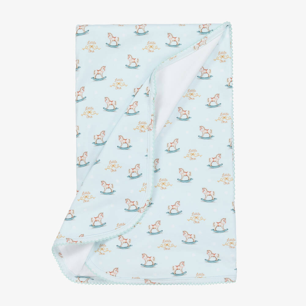 My Little Pie-Blue Supima Cotton Rocking Horse Blanket (80cm) | Childrensalon Outlet