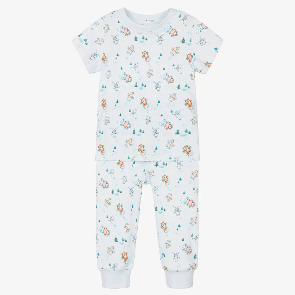 My Little Pie - Blue Supima Cotton Snowflakes Pyjamas | Childrensalon