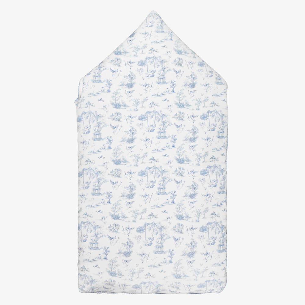 My Little Pie-Blue Toile de Jouy Cotton Baby Nest (85cm) | Childrensalon Outlet
