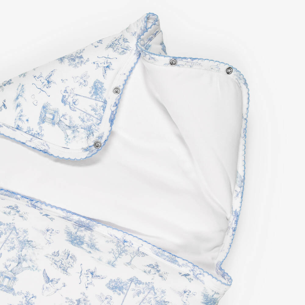 My Little Pie-Blue Toile de Jouy Cotton Baby Nest (85cm) | Childrensalon Outlet
