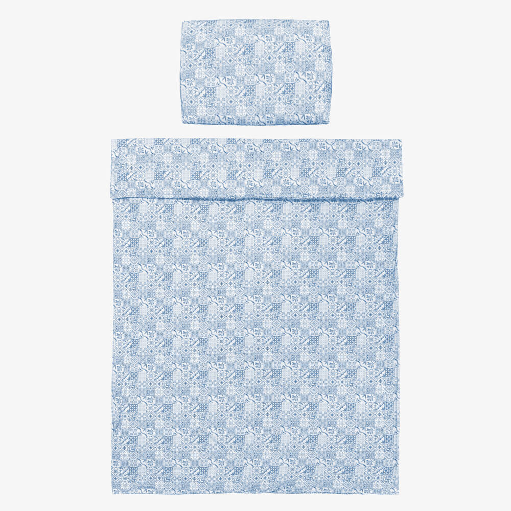 My Little Pie-Blue & White Amalfi Supima Cotton Single Bedding Set | Childrensalon Outlet