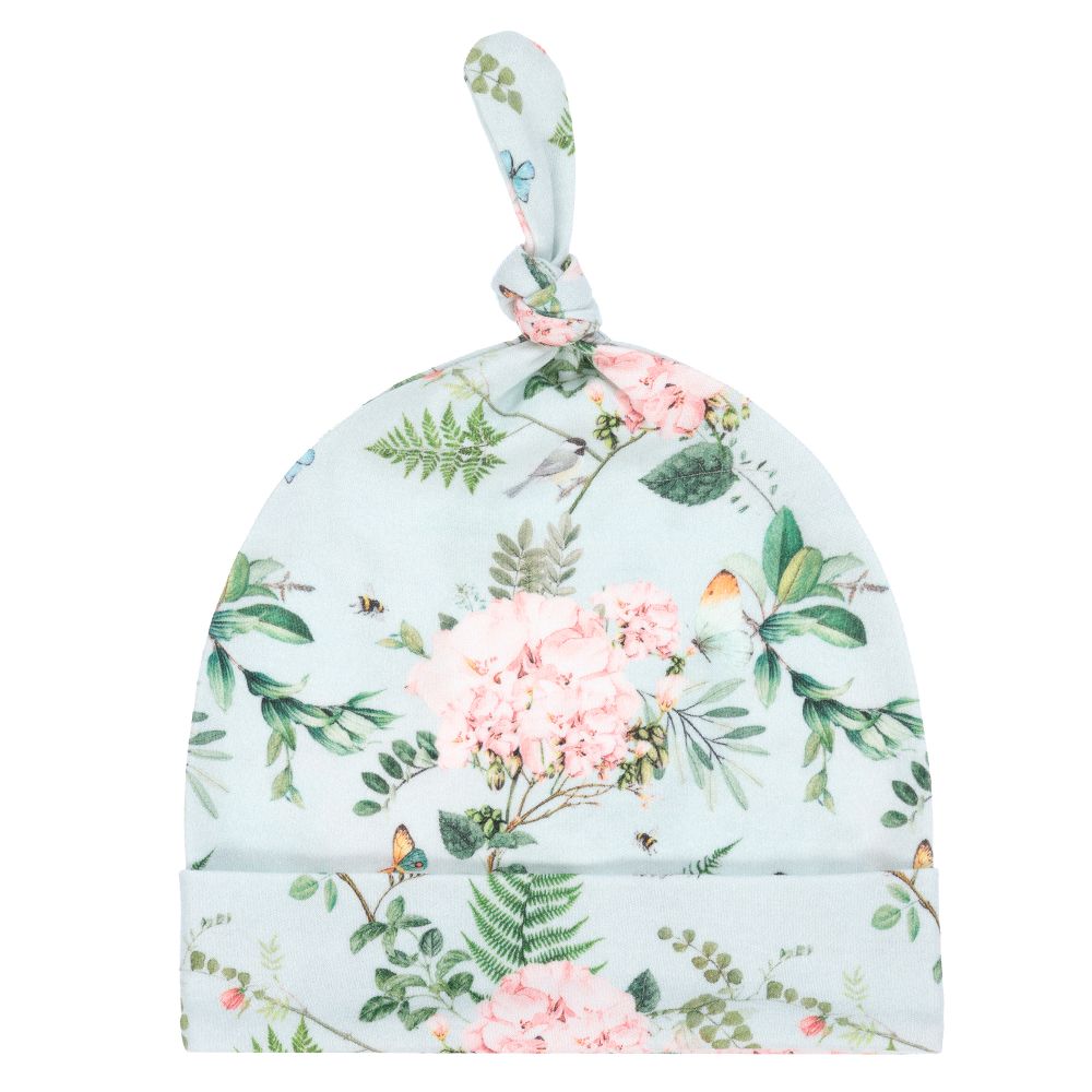 My Little Pie - Bonnet fleuri bleu en coton Supima | Childrensalon