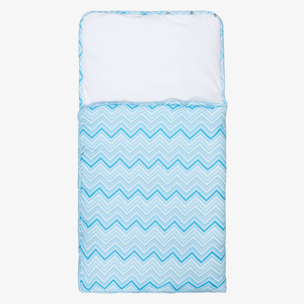 My Little Pie-Blue Zigzag Print Supima Cotton Nest (85cm) | Childrensalon Outlet