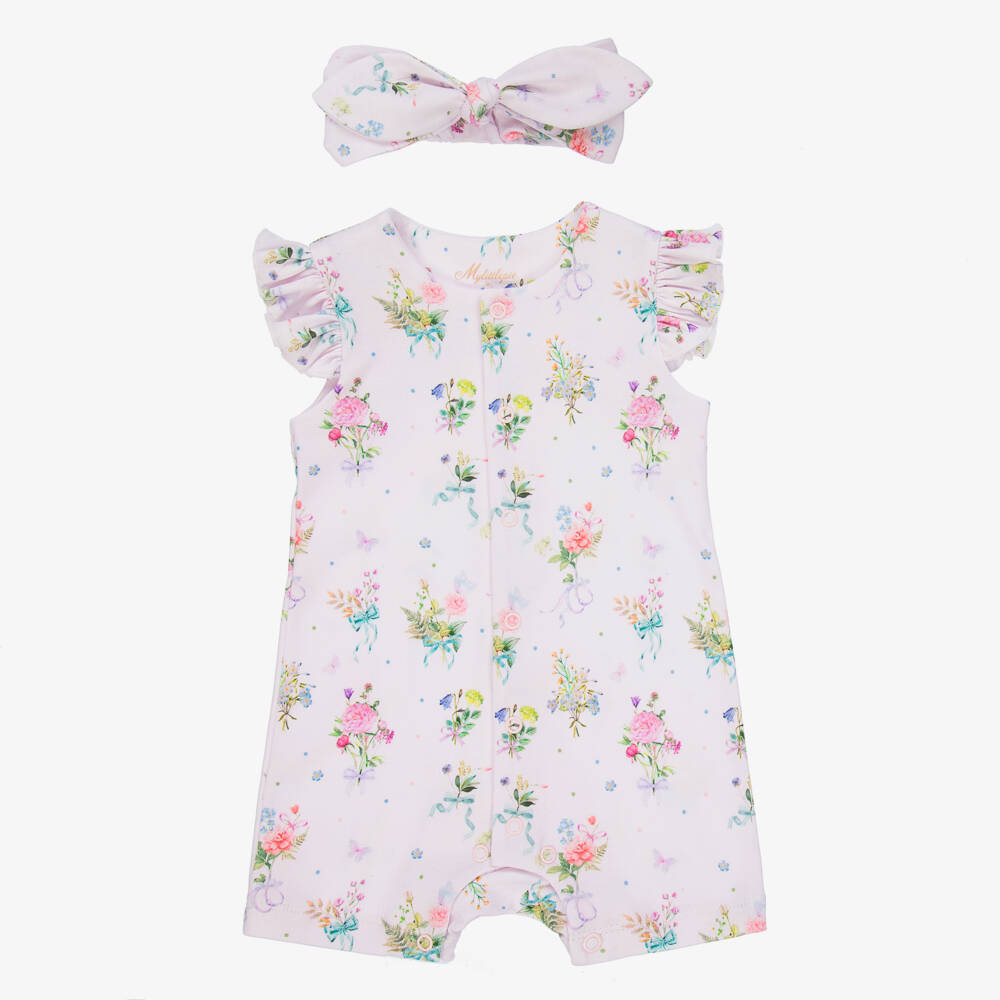 My Little Pie - Ens. barboteuse en coton Bouquet Supima | Childrensalon