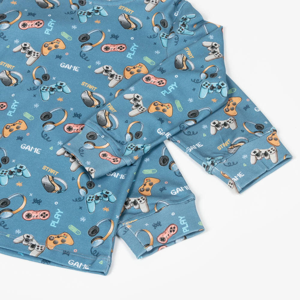 My Little Pie-Boys Blue Gaming Cotton Pyjamas | Childrensalon Outlet