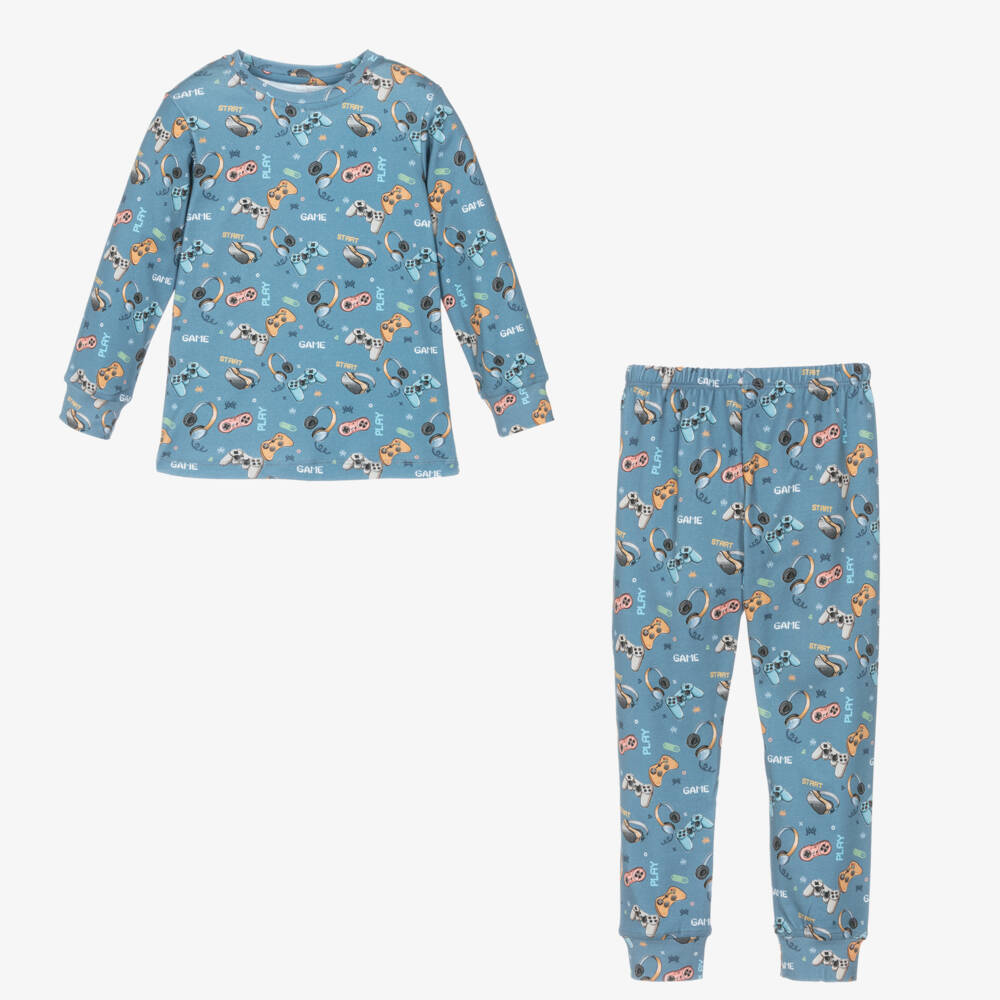 My Little Pie-Boys Blue Gaming Cotton Pyjamas | Childrensalon Outlet
