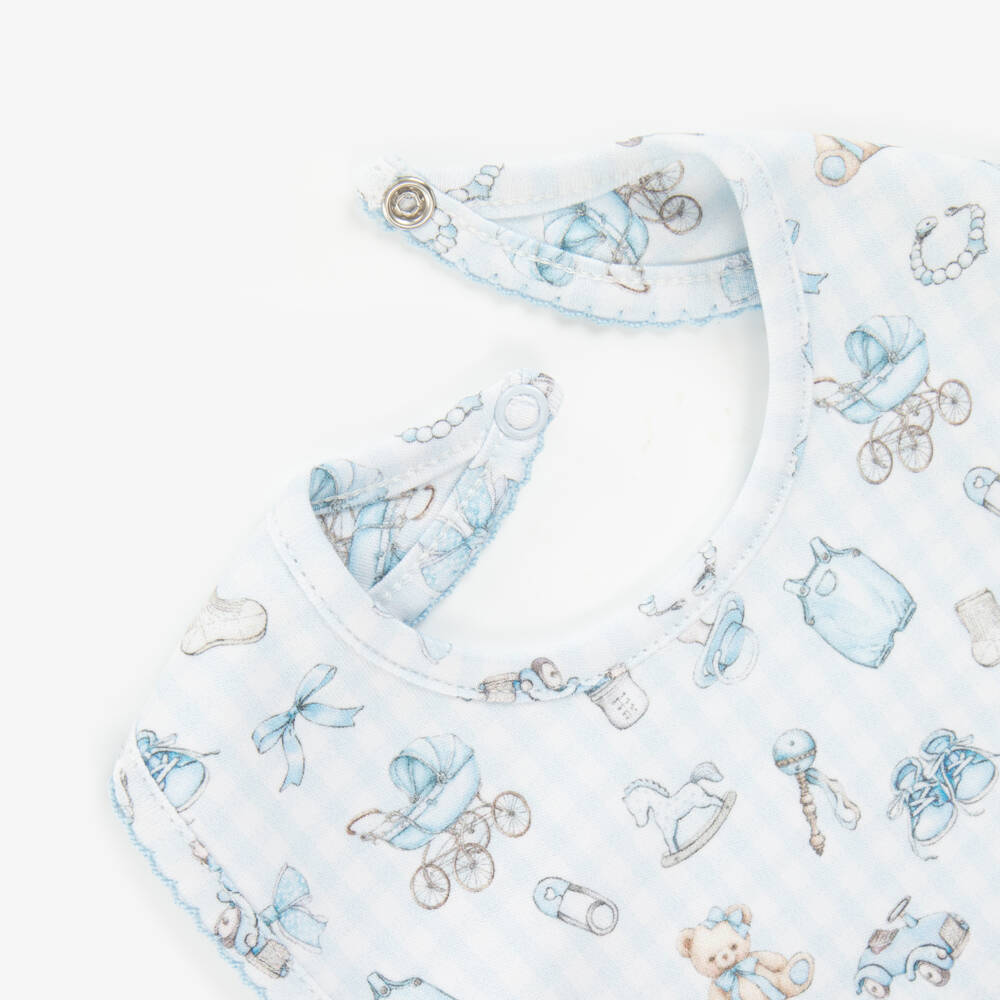My Little Pie-Boys Elegant Blue Supima Bib | Childrensalon Outlet