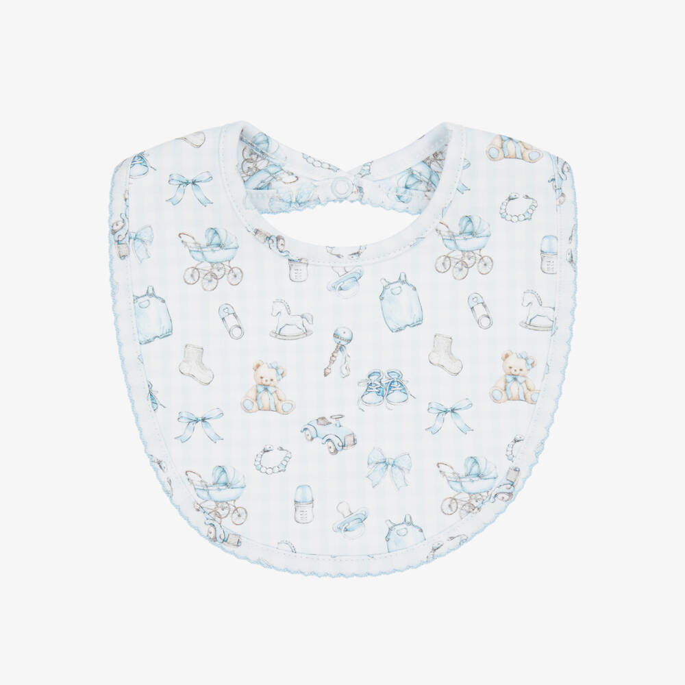 My Little Pie-Boys Elegant Blue Supima Bib | Childrensalon Outlet