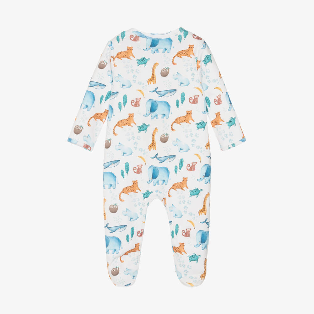 My Little Pie-Boys Ivory Animal Print Babygrow | Childrensalon Outlet
