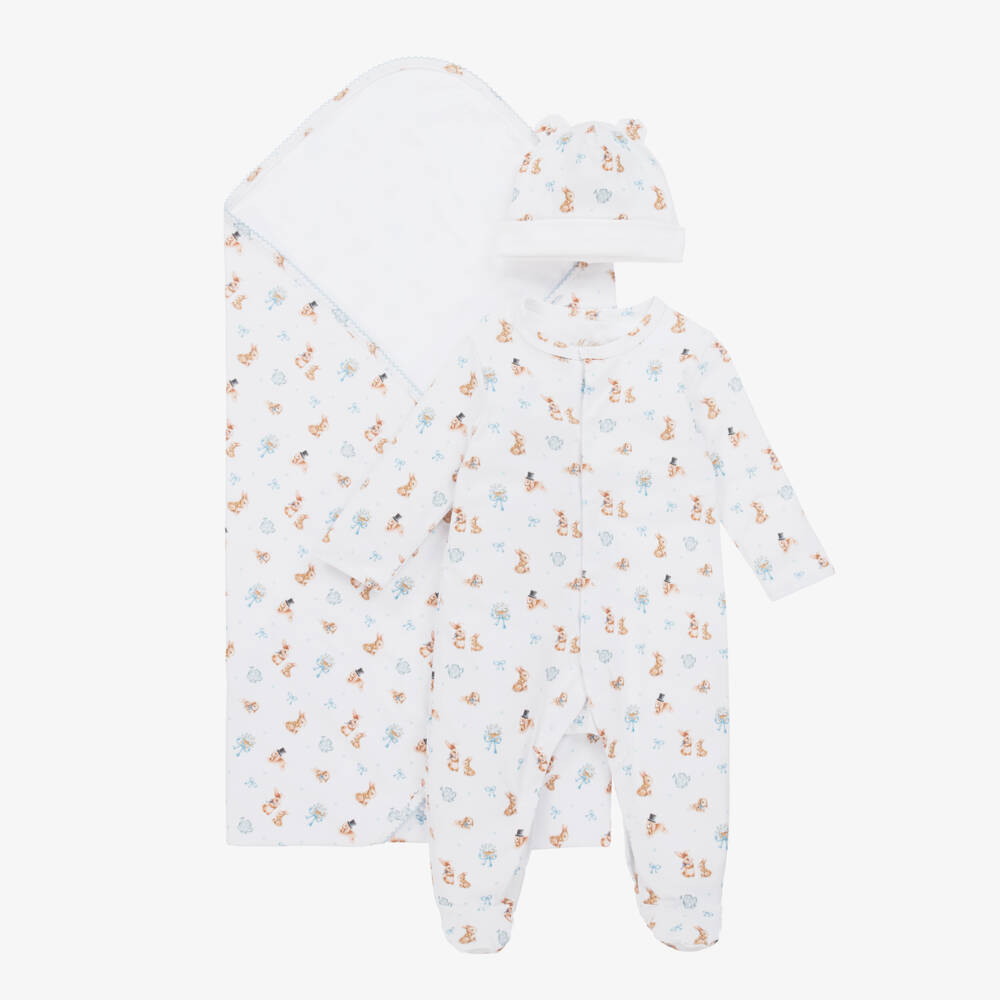My Little Pie-Boys Ivory & Blue Bunny Set | Childrensalon Outlet