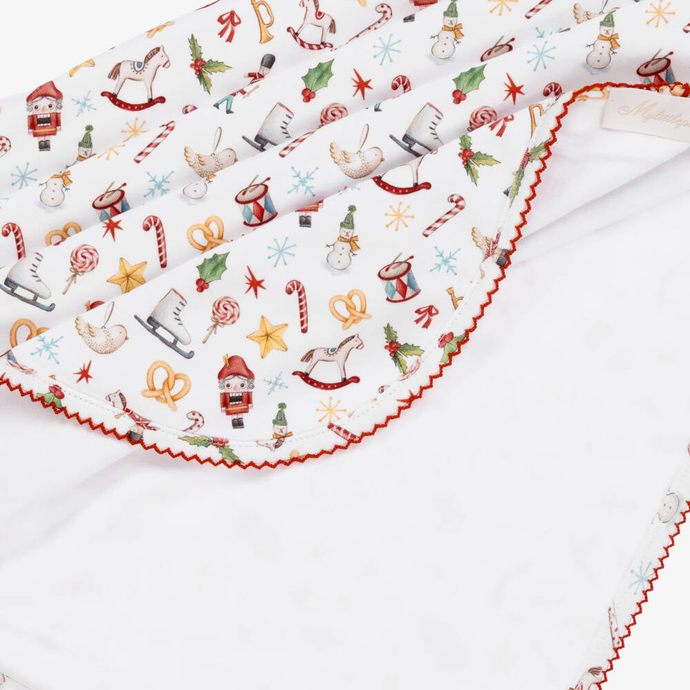 My Little Pie-Boys Ivory Noel Cotton Blanket | Childrensalon Outlet