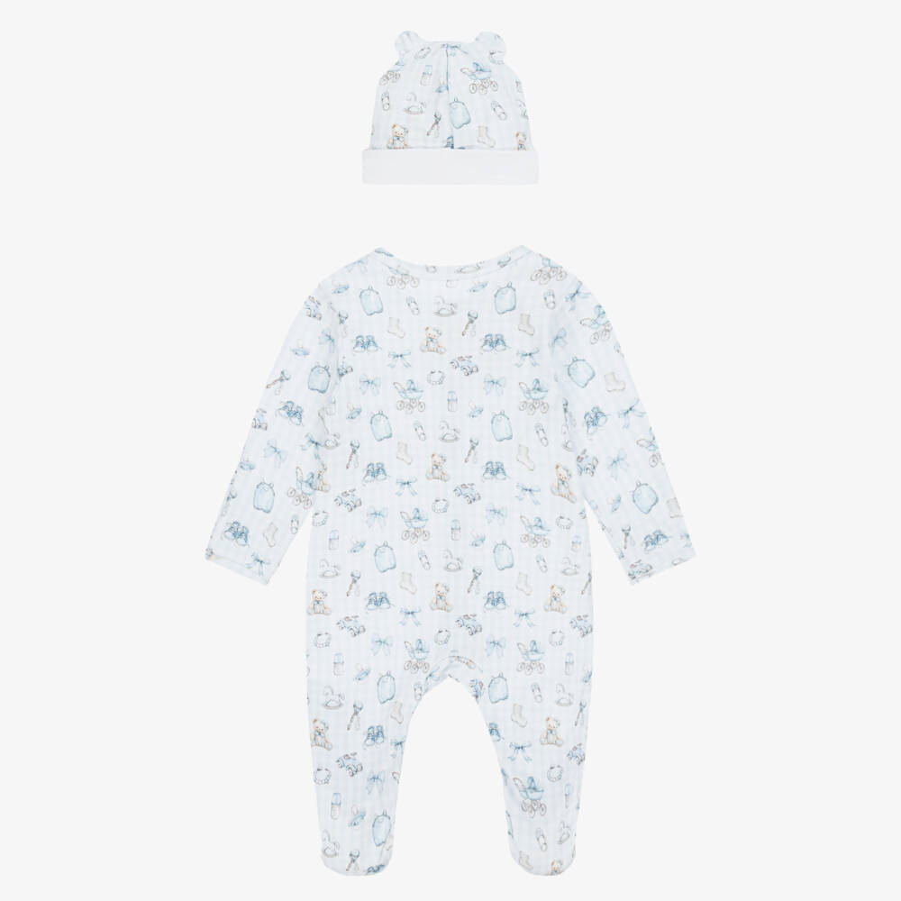 My Little Pie-Boys Luxurious Blue Checked Babysuit Ensemble | Childrensalon Outlet